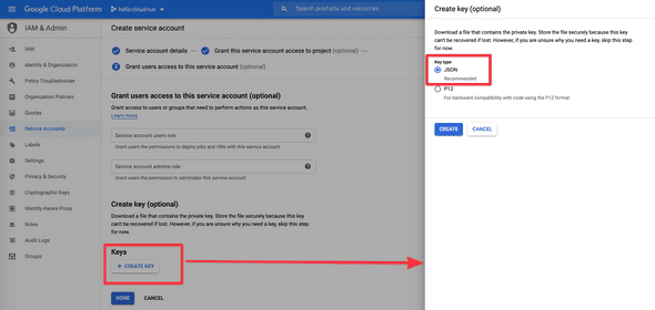 Service Account new Key