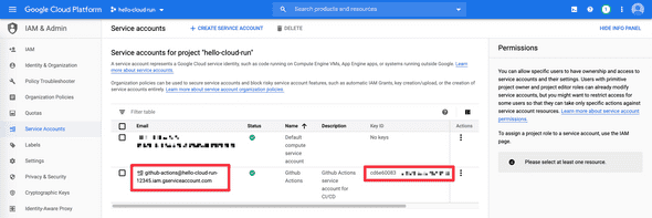 Dashboard Service Account
