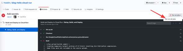 Added secrets to Github